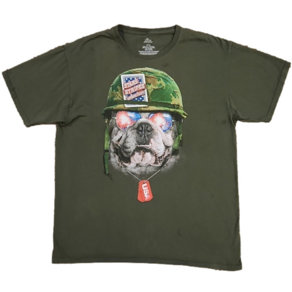 3/$20 Celebrate Patriotic Green American Pitbull T-shirt - Picture 1 of 10